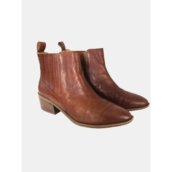 Crown Vintage Tawny Brown Tan Ankle Boots Women’s 9M Boho Western Cowgirl Staple - Picture 1 of 16